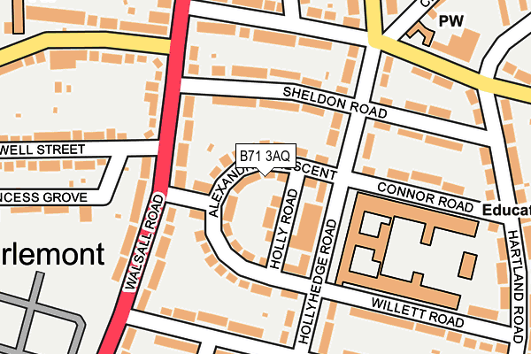 B71 3AQ map - OS OpenMap – Local (Ordnance Survey)