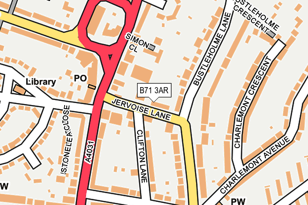 B71 3AR map - OS OpenMap – Local (Ordnance Survey)