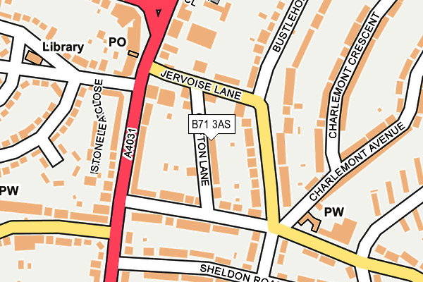 B71 3AS map - OS OpenMap – Local (Ordnance Survey)