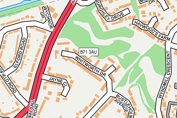 B71 3AU map - OS OpenMap – Local (Ordnance Survey)