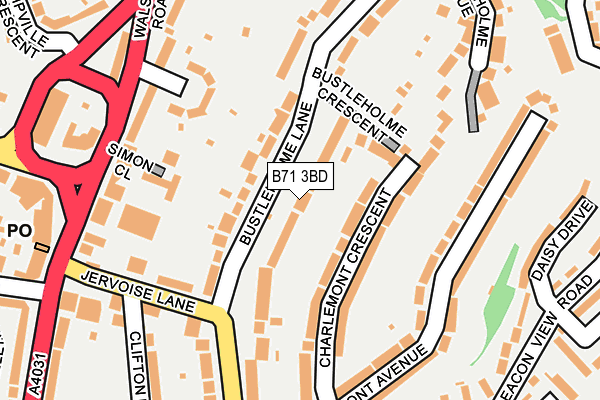 B71 3BD map - OS OpenMap – Local (Ordnance Survey)