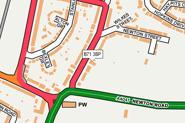 B71 3BP map - OS OpenMap – Local (Ordnance Survey)