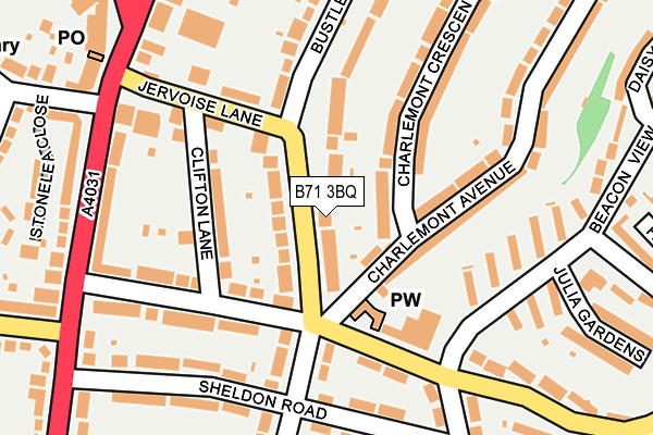 B71 3BQ map - OS OpenMap – Local (Ordnance Survey)