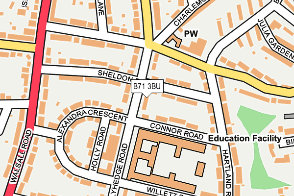 B71 3BU map - OS OpenMap – Local (Ordnance Survey)