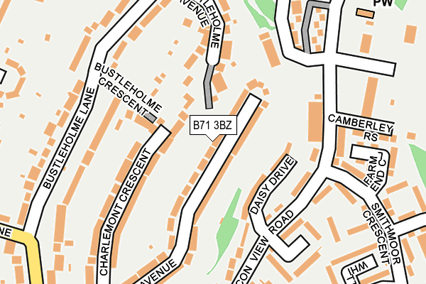 B71 3BZ map - OS OpenMap – Local (Ordnance Survey)