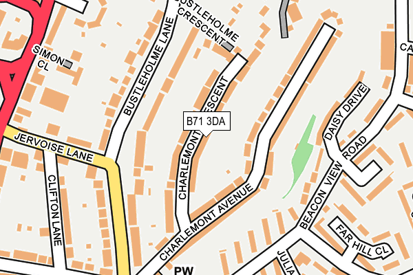 B71 3DA map - OS OpenMap – Local (Ordnance Survey)