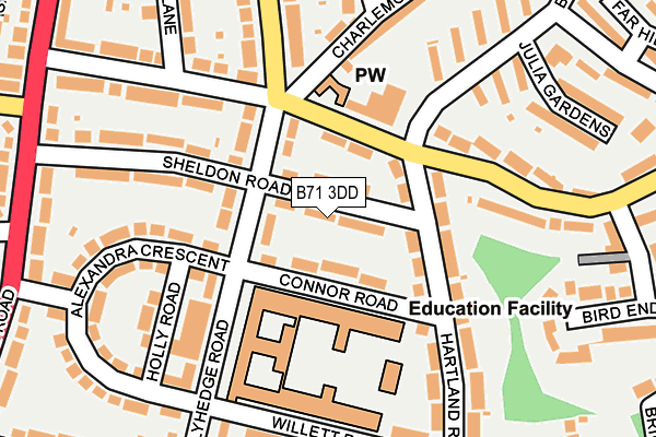 B71 3DD map - OS OpenMap – Local (Ordnance Survey)