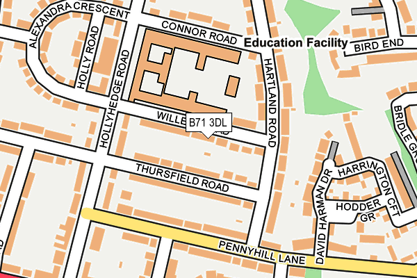 B71 3DL map - OS OpenMap – Local (Ordnance Survey)