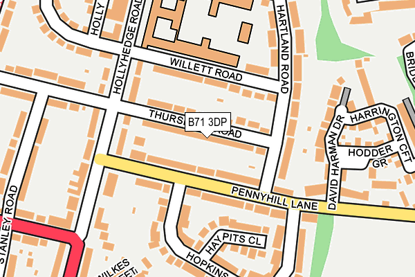 B71 3DP map - OS OpenMap – Local (Ordnance Survey)