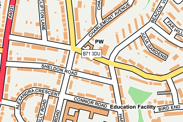 B71 3DU map - OS OpenMap – Local (Ordnance Survey)