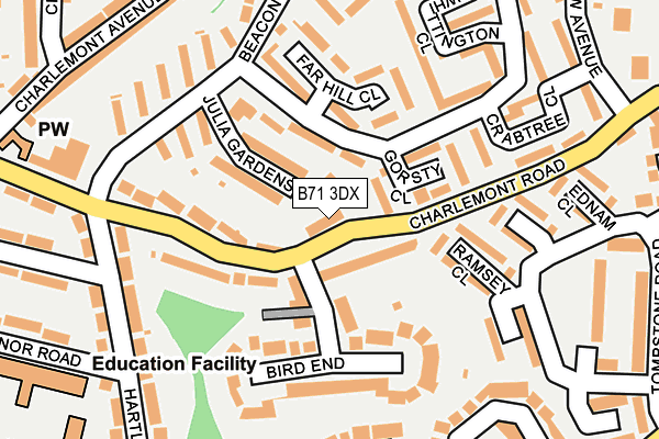 B71 3DX map - OS OpenMap – Local (Ordnance Survey)
