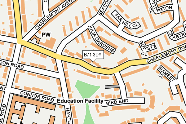 B71 3DY map - OS OpenMap – Local (Ordnance Survey)