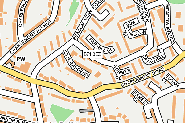 B71 3EZ map - OS OpenMap – Local (Ordnance Survey)