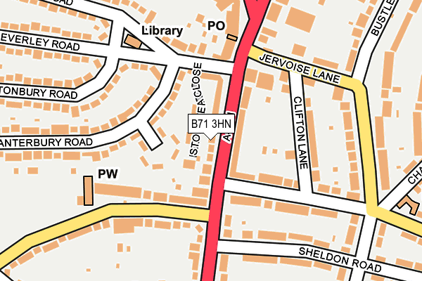 B71 3HN map - OS OpenMap – Local (Ordnance Survey)