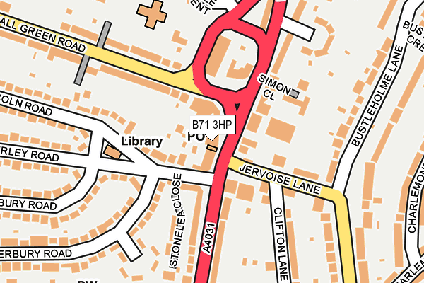 B71 3HP map - OS OpenMap – Local (Ordnance Survey)