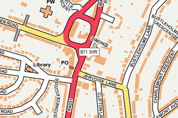 B71 3HR map - OS OpenMap – Local (Ordnance Survey)