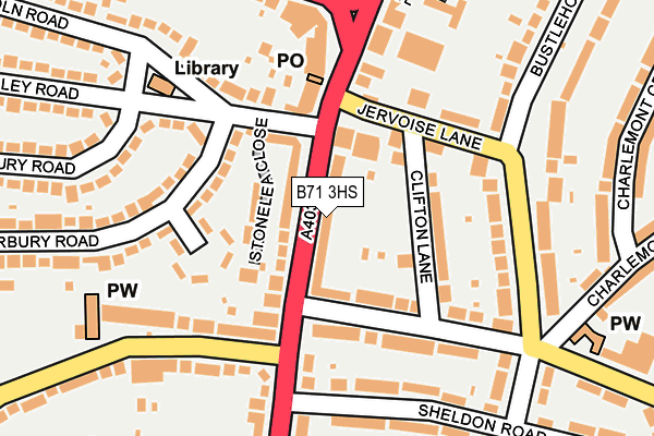 B71 3HS map - OS OpenMap – Local (Ordnance Survey)