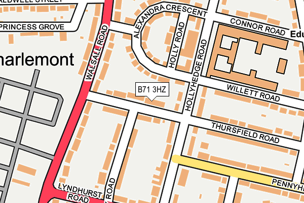 B71 3HZ map - OS OpenMap – Local (Ordnance Survey)