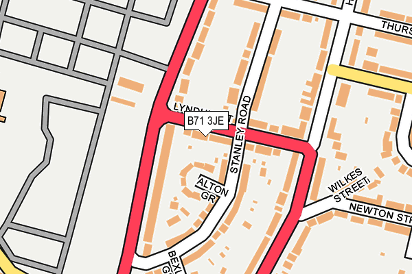 B71 3JE map - OS OpenMap – Local (Ordnance Survey)