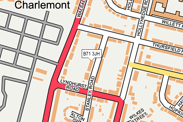 B71 3JH map - OS OpenMap – Local (Ordnance Survey)