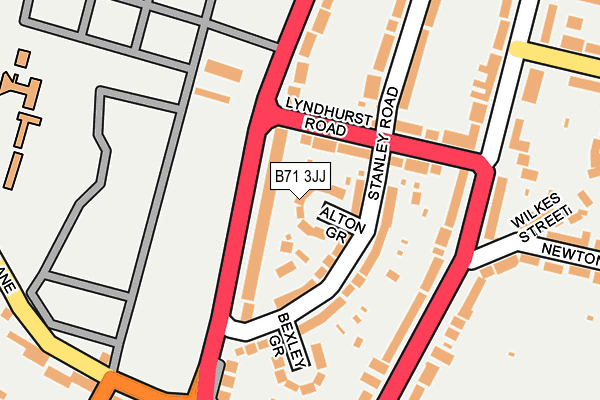 B71 3JJ map - OS OpenMap – Local (Ordnance Survey)