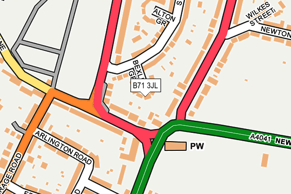 B71 3JL map - OS OpenMap – Local (Ordnance Survey)