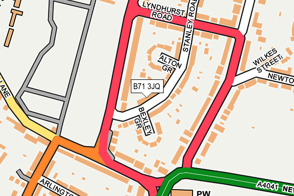 B71 3JQ map - OS OpenMap – Local (Ordnance Survey)