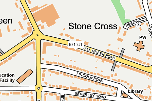 B71 3JT map - OS OpenMap – Local (Ordnance Survey)