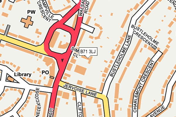 B71 3LJ map - OS OpenMap – Local (Ordnance Survey)