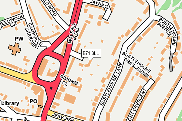 B71 3LL map - OS OpenMap – Local (Ordnance Survey)