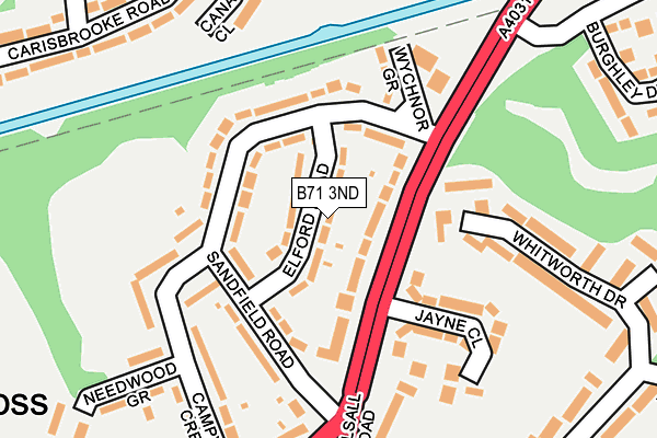 B71 3ND map - OS OpenMap – Local (Ordnance Survey)