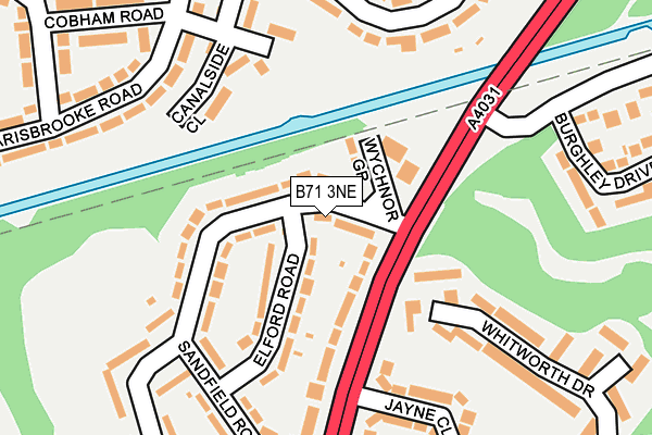 B71 3NE map - OS OpenMap – Local (Ordnance Survey)