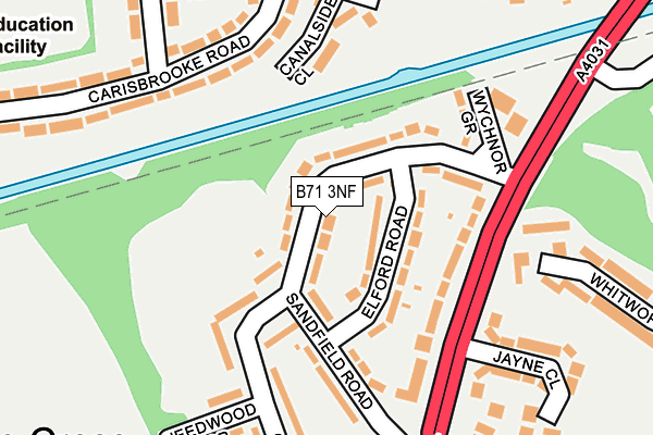 B71 3NF map - OS OpenMap – Local (Ordnance Survey)