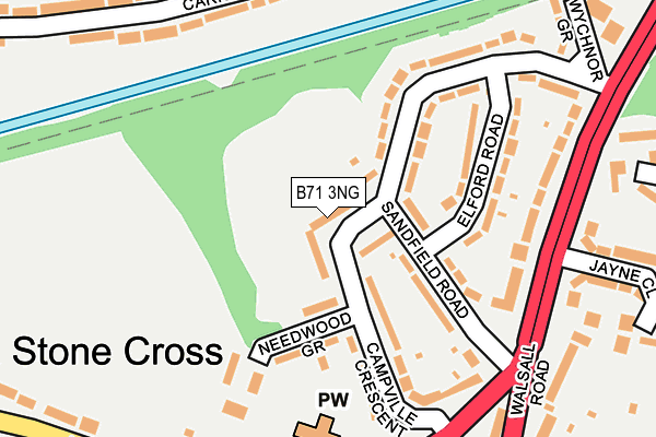 B71 3NG map - OS OpenMap – Local (Ordnance Survey)