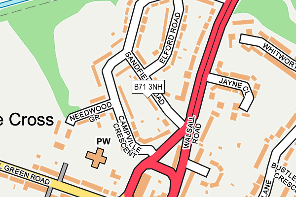 B71 3NH map - OS OpenMap – Local (Ordnance Survey)