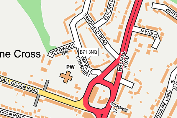 B71 3NQ map - OS OpenMap – Local (Ordnance Survey)