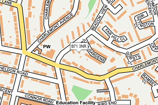 B71 3NR map - OS OpenMap – Local (Ordnance Survey)