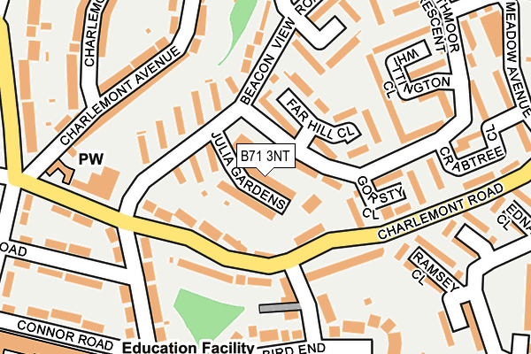 B71 3NT map - OS OpenMap – Local (Ordnance Survey)
