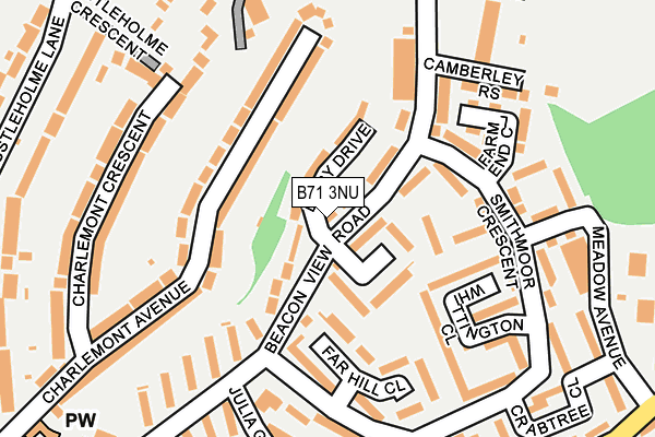 B71 3NU map - OS OpenMap – Local (Ordnance Survey)