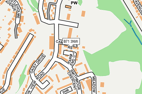 B71 3NW map - OS OpenMap – Local (Ordnance Survey)