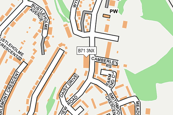 B71 3NX map - OS OpenMap – Local (Ordnance Survey)