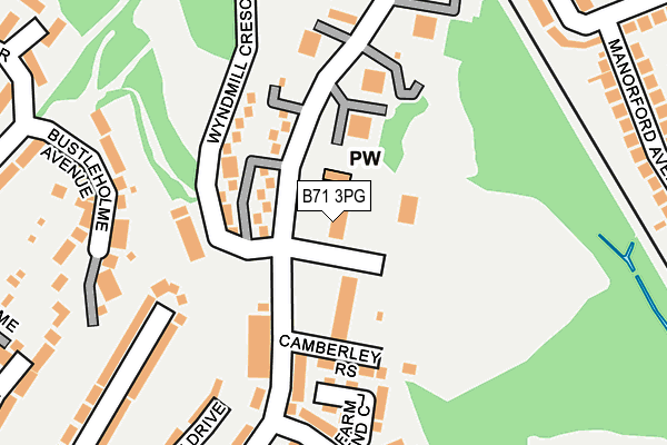 B71 3PG map - OS OpenMap – Local (Ordnance Survey)