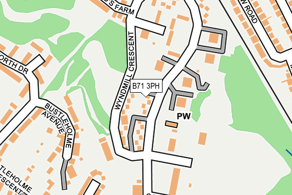 B71 3PH map - OS OpenMap – Local (Ordnance Survey)