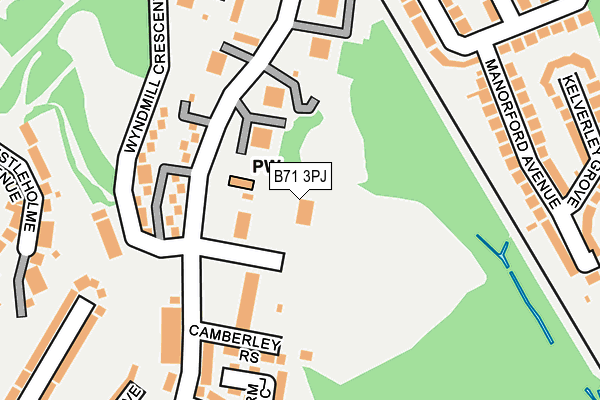 B71 3PJ map - OS OpenMap – Local (Ordnance Survey)