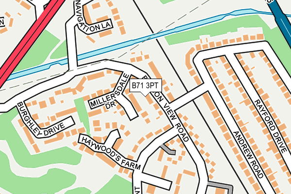 B71 3PT map - OS OpenMap – Local (Ordnance Survey)