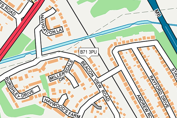 B71 3PU map - OS OpenMap – Local (Ordnance Survey)