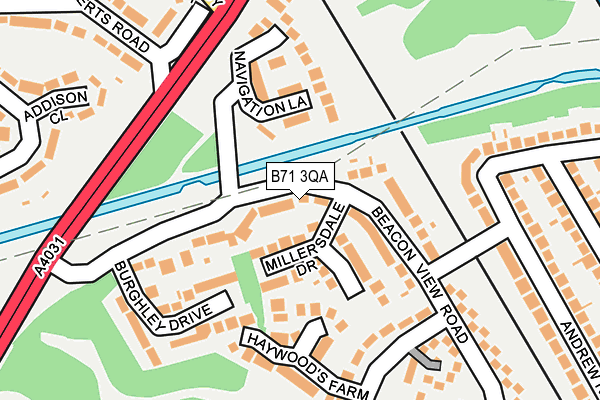 B71 3QA map - OS OpenMap – Local (Ordnance Survey)
