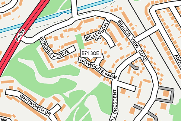 B71 3QE map - OS OpenMap – Local (Ordnance Survey)