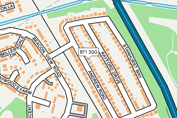 B71 3QG map - OS OpenMap – Local (Ordnance Survey)