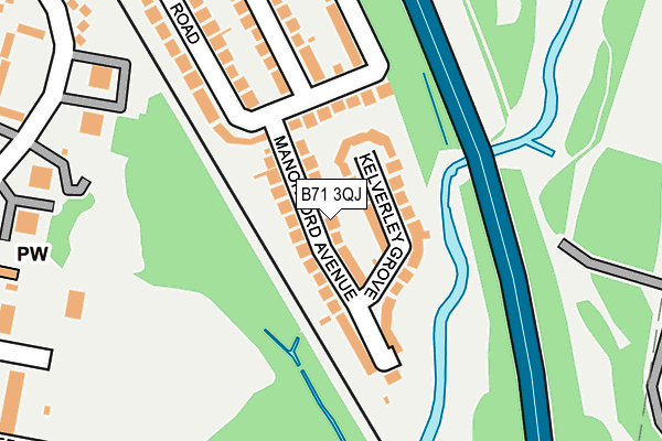 B71 3QJ map - OS OpenMap – Local (Ordnance Survey)